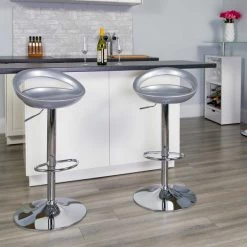 Flash Furniture Silver Vinyl Barstool