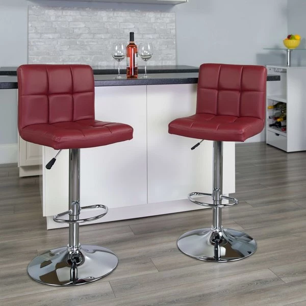 Flash Furniture Burg Quilted Vinyl Barstool 3 Flash Furniture Burg Quilted Vinyl Barstool