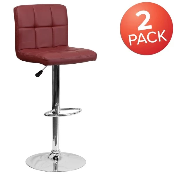 Flash Furniture Burg Quilted Vinyl Barstool 5 Flash Furniture Burg Quilted Vinyl Barstool - Image 3
