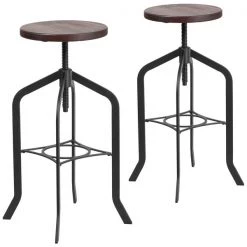 Flash Furniture Barstool with Swivel Lift Wood Seat, 30" -Kitchen & Dining Furniture Sales Store Grainger 2xxETxxBM3732xx30xxGGxx14c84c