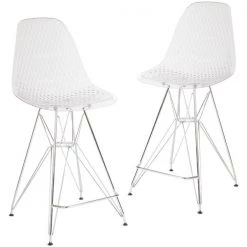 Flash Furniture Clear Acrylic Counter Height Stool with Chrome Legs, 26" High