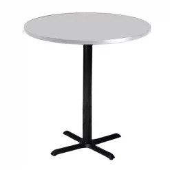 Safco Bistro Round Table, 30" D, 30 W, 30 L, 42 H, Thermally Fused Laminate Top Top, Folkstone