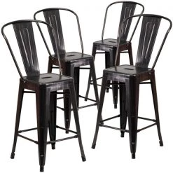 Flash Furniture Black Metal Outdoor Stool, 24" -Kitchen & Dining Furniture Sales Store Grainger 4xxCHxx31320xx24GBxxBQxxGGxxd698b9