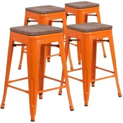 Flash Furniture Orange Metal Counter Stool, 24" -Kitchen & Dining Furniture Sales Store Grainger 4xxCHxx31320xx24xxORxxWDxxGGxxba494a