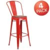 Flash Furniture Red Metal Barstool with Back and Wood Seat, 30" High -Kitchen & Dining Furniture Sales Store Grainger 4xxCHxx31320xx30GBxxREDxxWDxxGGxxMULTIxx251a14