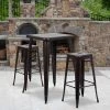 Flash Furniture Black Backless Metal Stool, 30"
