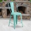 Flash Furniture Mint Metal Outdoor Stool, 24" -Kitchen & Dining Furniture Sales Store Grainger 4xxETxx3534xx24xxMINTxxGGxxLSxxbd69ac