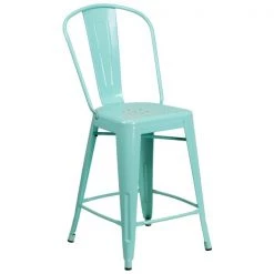 Flash Furniture Mint Metal Outdoor Stool, 24" -Kitchen & Dining Furniture Sales Store Grainger 4xxETxx3534xx24xxMINTxxGGxxinset1xxbbda62