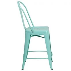 Flash Furniture Mint Metal Outdoor Stool, 24" -Kitchen & Dining Furniture Sales Store Grainger 4xxETxx3534xx24xxMINTxxGGxxinset2xxf60b7d