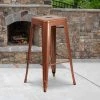 Flash Furniture Backless Copper Indoor-Outdoor Barstool, 30" High