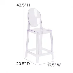 Flash Furniture Ghost Counter Stool with Oval Back in Transparent Crystal -Kitchen & Dining Furniture Sales Store Grainger 4xxOWxxGHOSTBACKxx24xxGGxxDIMSxx00095a