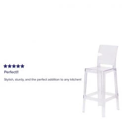 Flash Furniture Ghost Barstool with Square Back in Transparent Crystal -Kitchen & Dining Furniture Sales Store Grainger 4xxOWxxSQUAREBACKxx29xxGGxxREVIEWxx54ccfe