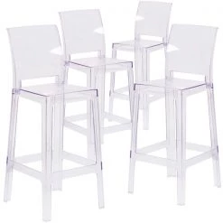 Flash Furniture Ghost Barstool with Square Back in Transparent Crystal -Kitchen & Dining Furniture Sales Store Grainger 4xxOWxxSQUAREBACKxx29xxGGxxafb5cb