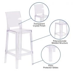 Flash Furniture Ghost Barstool with Square Back in Transparent Crystal -Kitchen & Dining Furniture Sales Store Grainger 4xxOWxxSQUAREBACKxx29xxGGxxinset4xxee9c8d