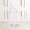Flash Furniture Ghost Counter Stool with Tear Back in Transparent Crystal