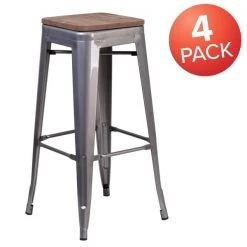Flash Furniture Clear Backless Metal Stool, 30" -Kitchen & Dining Furniture Sales Store Grainger 4xxXUxxDGxxTP0004xx30xxWDxxGGxxMULTIxx8895e1