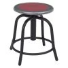 National Public Seating Height Adjustable Swivel Stool, 18"-24", Burgundy Seat/Black Frame -Kitchen & Dining Furniture Sales Store Grainger 68181001