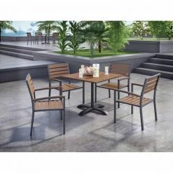 Kfi Square Pedestal Table, 32" W, 30" H, Aluminum Top, Gray -Kitchen & Dining Furniture Sales Store Grainger 72e6e345ab3577b58dc3cf4ca5ea26f0xx3d619c