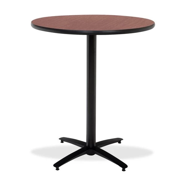 Round KFI 42in Dark Mahogany Breakroom Table with Arched X Base, Commercial Grade, Made in the USA 4 Round KFI 42in Dark Mahogany Breakroom Table with Arched X Base, Commercial Grade, Made in the USA - Image 2
