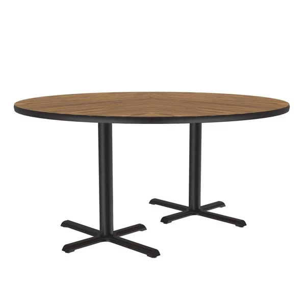 Correll, Inc. Round Café Bistro and Breakroom Pedestal Table, 29" H, High Pressure Laminate Top, Medium Oak 8 Correll, Inc. Round Café Bistro and Breakroom Pedestal Table, 29" H, High Pressure Laminate Top, Medium Oak - Image 6