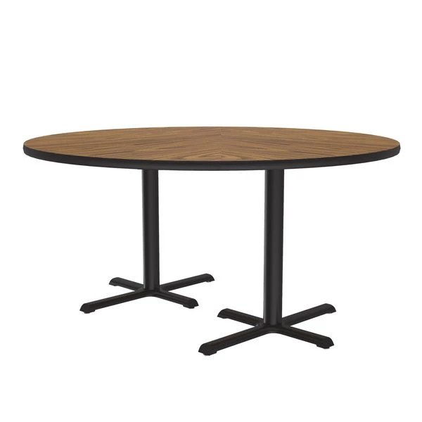 Correll, Inc. Round Café Bistro and Breakroom Pedestal Table, 29" H, High Pressure Laminate Top, Medium Oak 6 Correll, Inc. Round Café Bistro and Breakroom Pedestal Table, 29" H, High Pressure Laminate Top, Medium Oak - Image 4