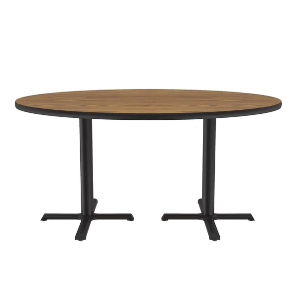 Correll, Inc. Round Café Bistro and Breakroom Pedestal Table, 29" H, High Pressure Laminate Top, Medium Oak 11 Correll, Inc. Round Café Bistro and Breakroom Pedestal Table, 29" H, High Pressure Laminate Top, Medium Oak - Image 9