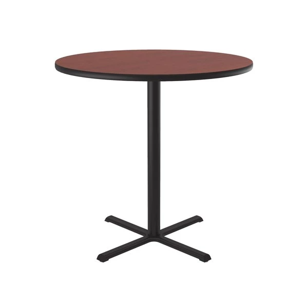 Correll, Inc. Standing Height Café Bistro and Breakroom Pedestal Table, 42" H, High Pressure Laminate Top, Cherry 8 Correll, Inc. Standing Height Café Bistro and Breakroom Pedestal Table, 42" H, High Pressure Laminate Top, Cherry - Image 6