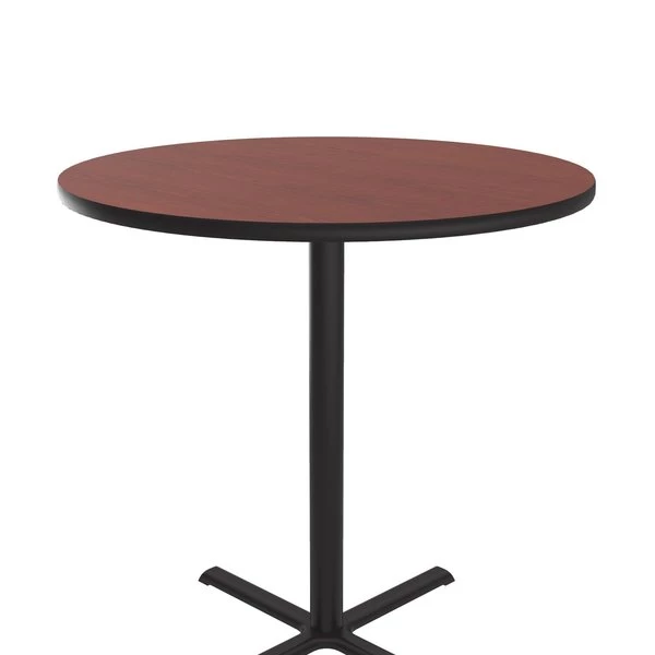 Correll, Inc. Standing Height Café Bistro and Breakroom Pedestal Table, 42" H, High Pressure Laminate Top, Cherry 7 Correll, Inc. Standing Height Café Bistro and Breakroom Pedestal Table, 42" H, High Pressure Laminate Top, Cherry - Image 5