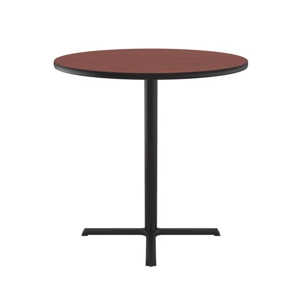 Correll, Inc. Standing Height Café Bistro and Breakroom Pedestal Table, 42" H, High Pressure Laminate Top, Cherry 4 Correll, Inc. Standing Height Café Bistro and Breakroom Pedestal Table, 42" H, High Pressure Laminate Top, Cherry - Image 2