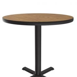 Correll, Inc. Round Café Bistro and Breakroom Pedestal Table, 29" H, High Pressure Laminate Top, Medium Oak -Kitchen & Dining Furniture Sales Store Grainger BXT24Rxx06xx06xxcd0bcf