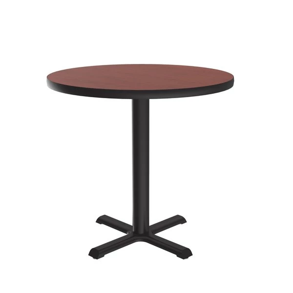 Correll, Inc. Round Café Bistro and Breakroom Pedestal Table, 29" H, High Pressure Laminate Top, Cherry 5 Correll, Inc. Round Café Bistro and Breakroom Pedestal Table, 29" H, High Pressure Laminate Top, Cherry - Image 3