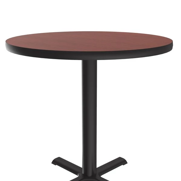 Correll, Inc. Round Café Bistro and Breakroom Pedestal Table, 29" H, High Pressure Laminate Top, Cherry 9 Correll, Inc. Round Café Bistro and Breakroom Pedestal Table, 29" H, High Pressure Laminate Top, Cherry - Image 7