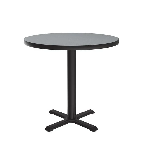 Correll, Inc. Round Café Bistro and Breakroom Pedestal Table, 29" H, High Pressure Laminate Top, Gray 9 Correll, Inc. Round Café Bistro and Breakroom Pedestal Table, 29" H, High Pressure Laminate Top, Gray - Image 7
