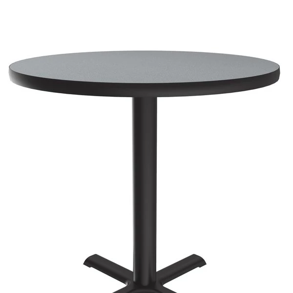Correll, Inc. Round Café Bistro and Breakroom Pedestal Table, 29" H, High Pressure Laminate Top, Gray 8 Correll, Inc. Round Café Bistro and Breakroom Pedestal Table, 29" H, High Pressure Laminate Top, Gray - Image 6