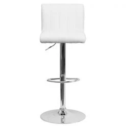 Flash Furniture White Vinyl Barstool, Adj Height, Seat Height Range: 24-3/4" to 33-1/2" -Kitchen & Dining Furniture Sales Store Grainger CHxx112010xxWHxxGGxxinset3xx15049d
