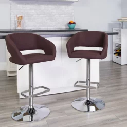 Flash Furniture Brown Fabric Barstool, Adj Height, Frame Material: Metal 9 Flash Furniture Brown Fabric Barstool, Adj Height, Frame Material: Metal -Kitchen & Dining Furniture Sales Store Grainger CHxx122070xxBRNFABxxGGxxLS