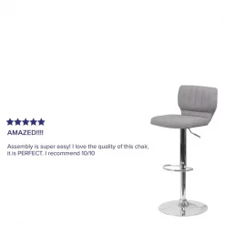 Flash Furniture Gray Fabric Barstool, Adj Height -Kitchen & Dining Furniture Sales Store Grainger CHxx132330xxGYFABxxGGxxREVIEWxx7aab32
