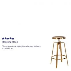 Flash Furniture Toledo Adjustable Barstool, Gold -Kitchen & Dining Furniture Sales Store Grainger CHxx181070xx26SxxGLDxxGGxxREVIEWxx1082c2
