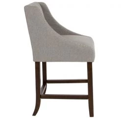 Flash Furniture Carmel Series Grey Fabric/Wood Stool, 24" -Kitchen & Dining Furniture Sales Store Grainger CHxx182020xx24xxLTGYxxFxxGGxxinset1xxa946a1