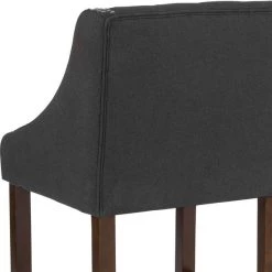 Flash Furniture Stool, Fabric/Wood, Carmel Black, 24" -Kitchen & Dining Furniture Sales Store Grainger CHxx182020xxTxx24xxBKxxFxxGGxxinset6xxd42bd7