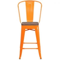 Flash Furniture Metal Counter Stool, 24", Orange, Seat Material: Wood -Kitchen & Dining Furniture Sales Store Grainger CHxx31320xx24GBxxORxxWDxxGGxxinset3xxe824a4