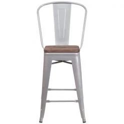 Flash Furniture Metal Counter Stool, 24", Silver -Kitchen & Dining Furniture Sales Store Grainger CHxx31320xx24GBxxSILxxWDxxGGxxinset3xx53419c