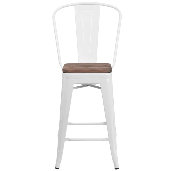 Flash Furniture Metal Counter Stool, 24", White, Weight Capacity: 500 lb. 11 Flash Furniture Metal Counter Stool, 24", White, Weight Capacity: 500 lb. - Image 9