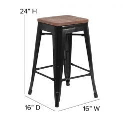 Flash Furniture 24" Black Backless Metal Stool 17 Flash Furniture 24" Black Backless Metal Stool -Kitchen & Dining Furniture Sales Store Grainger CHxx31320xx24xxBKxxWDxxGGxxDIMSxx07729d