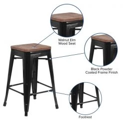 Flash Furniture 24" Black Backless Metal Stool 18 Flash Furniture 24" Black Backless Metal Stool -Kitchen & Dining Furniture Sales Store Grainger CHxx31320xx24xxBKxxWDxxGGxxinset4xxae72cf