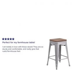 Flash Furniture 24" Silver Metal Counter Stool -Kitchen & Dining Furniture Sales Store Grainger CHxx31320xx24xxSILxxWDxxGGxxREVIEWxx1485a6