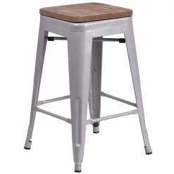 Flash Furniture 24" Silver Metal Counter Stool -Kitchen & Dining Furniture Sales Store Grainger CHxx31320xx24xxSILxxWDxxGGxxb26deb