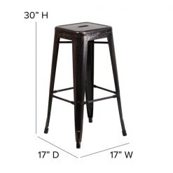 Flash Furniture Antiq Backless Metal Stool, 30" -Kitchen & Dining Furniture Sales Store Grainger CHxx31320xx30xxBQxxGGxxDIMSxx7de3d1