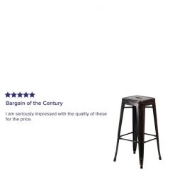 Flash Furniture Antiq Backless Metal Stool, 30" -Kitchen & Dining Furniture Sales Store Grainger CHxx31320xx30xxBQxxGGxxREVIEWxx959066