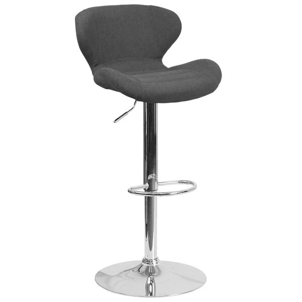 Flash Furniture Charcoal Fabric Barstool, Adj Height 11 Flash Furniture Charcoal Fabric Barstool, Adj Height - Image 9